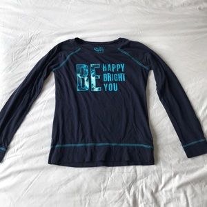 Kids long sleeve navy blue shirt.